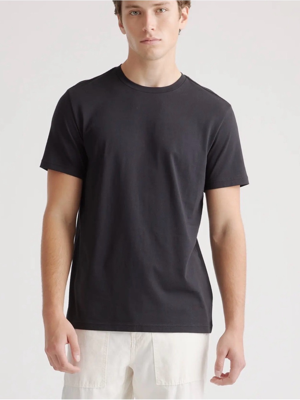 Quince Cotton Modal Crew Neck Tee Black Medium NWT